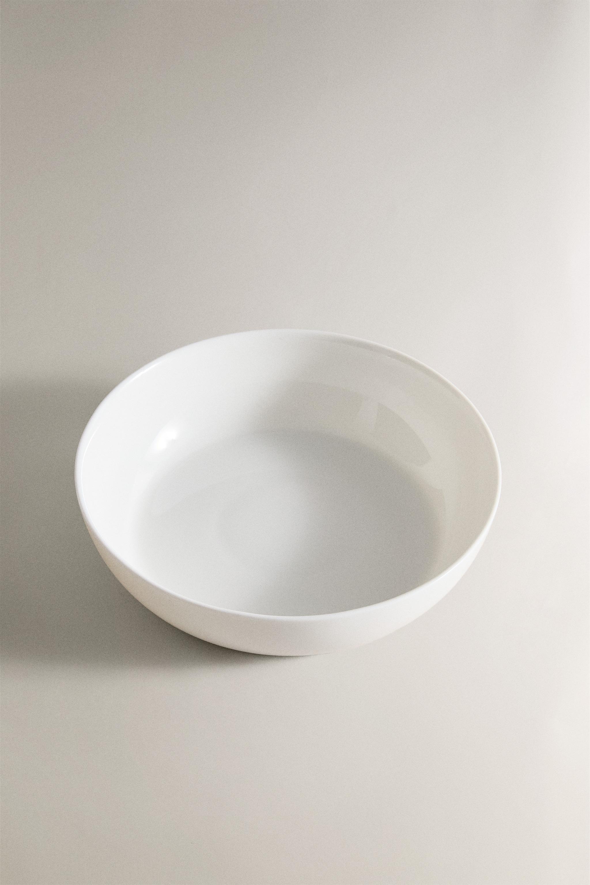 WHITE GLASS SOUP PLATE
